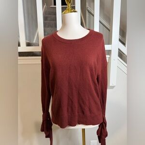 Madewell Rust Colored Tie-Cuff Pullover Knit Oversized Sweater Size Medium